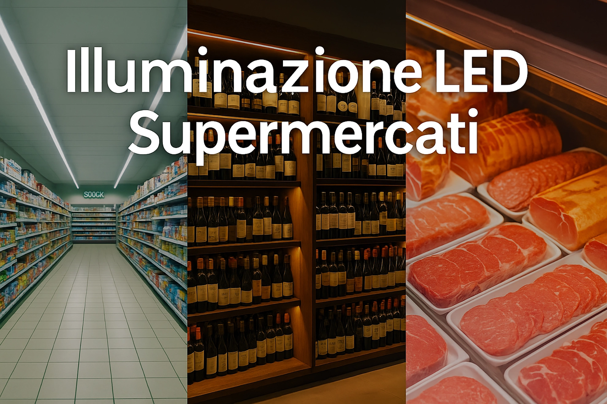 Illuminazione LED supermercati