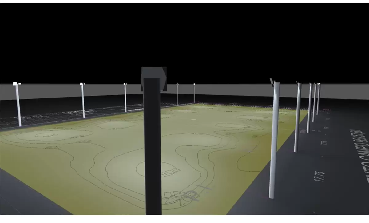 Illuminazione led campo di calcio regolamentare