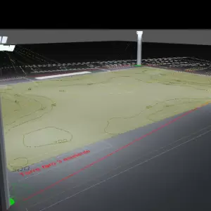 progetto 3d di un campo di calcio in provincia di Torino