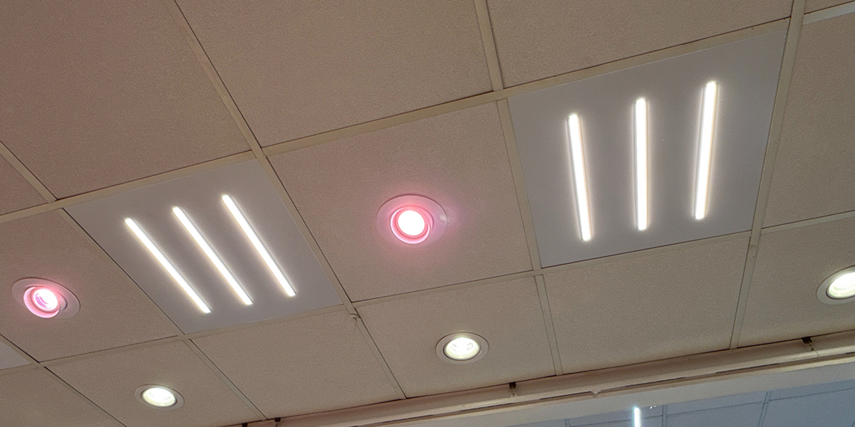 Illuminazione LED cantina vini supermercato