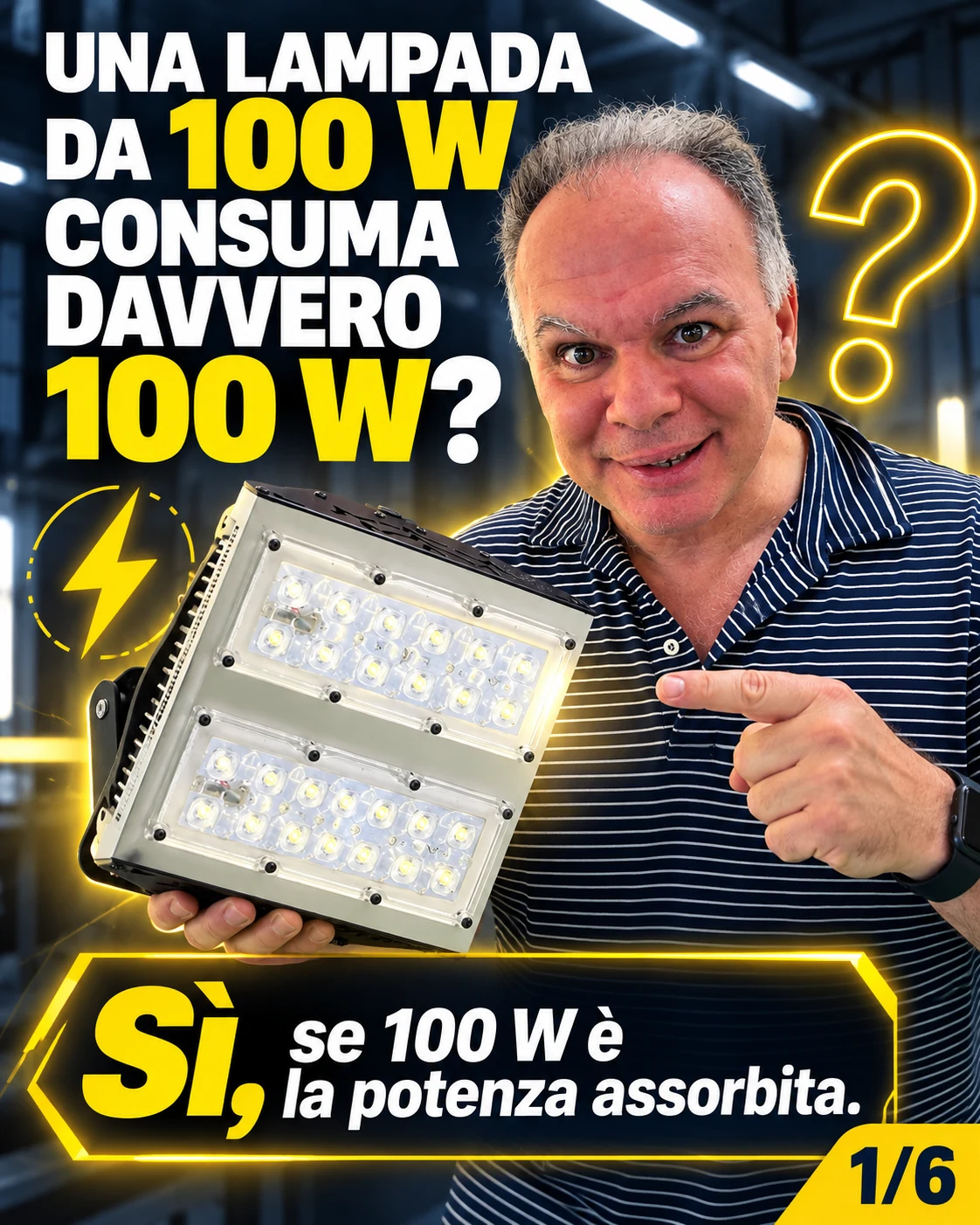 Una lampada da 100 watt consuma davvero 100 watt