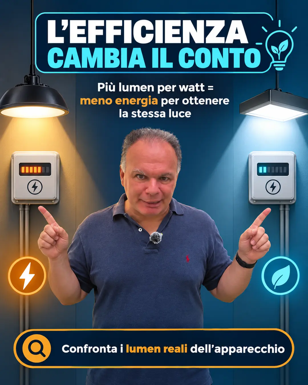 Efficienza luminosa e consumo energetico di una lampada LED