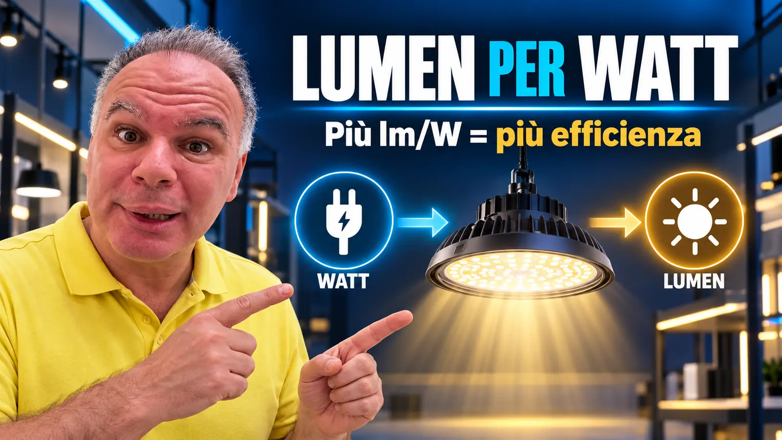 Lumen per watt ed efficienza di una lampada LED
