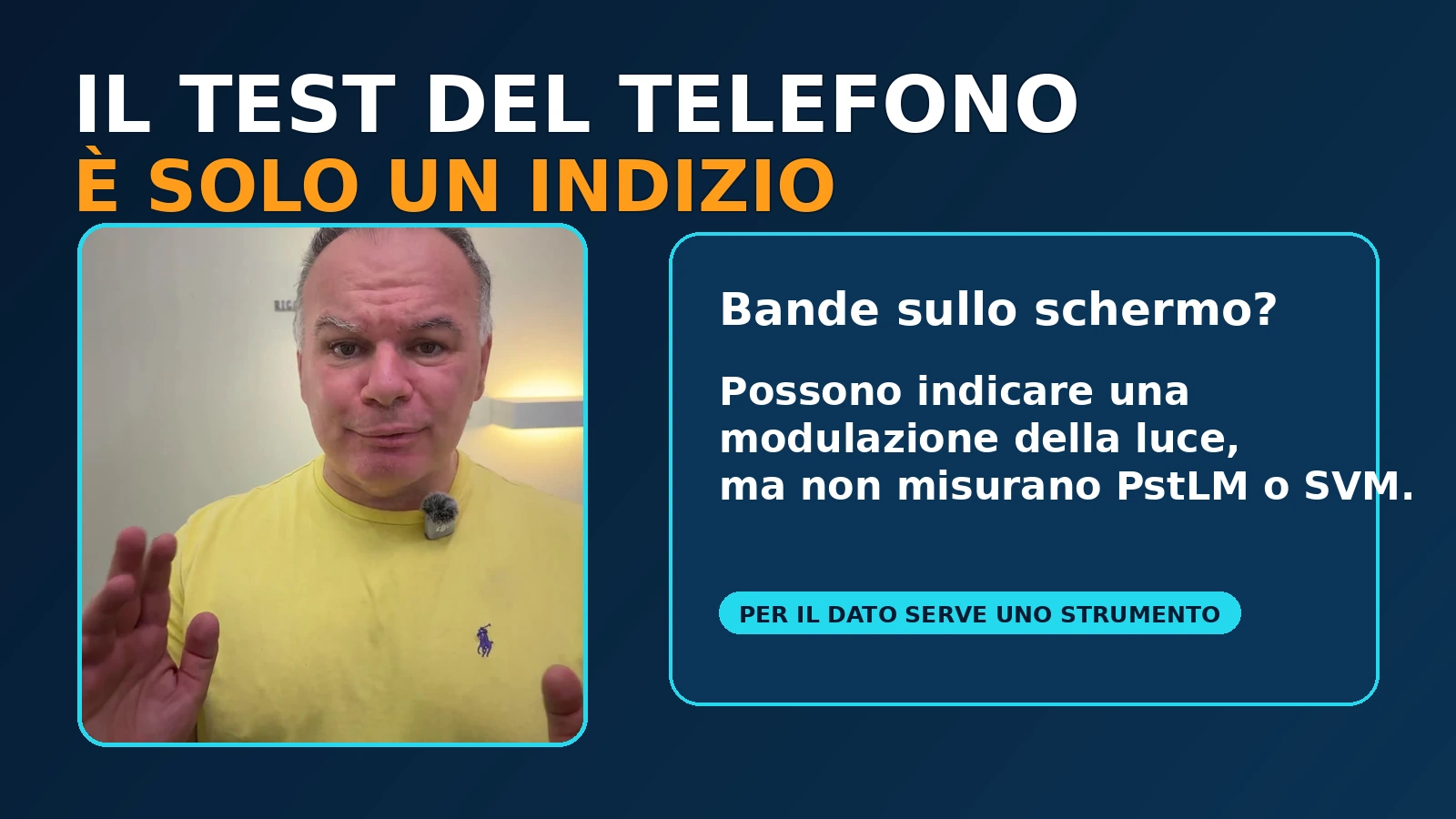 Test dello sfarfallio LED con la fotocamera dello smartphone