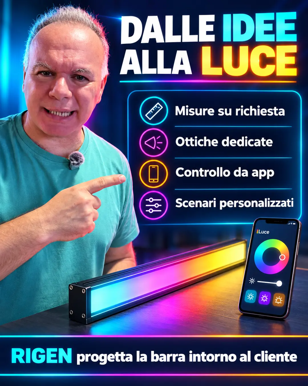 Checklist della barra LED RGBW personalizzata RIGEN