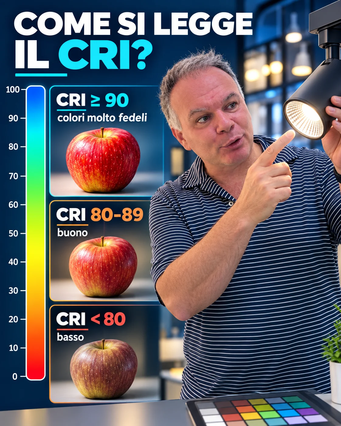 Come leggere la scala CRI da 0 a 100