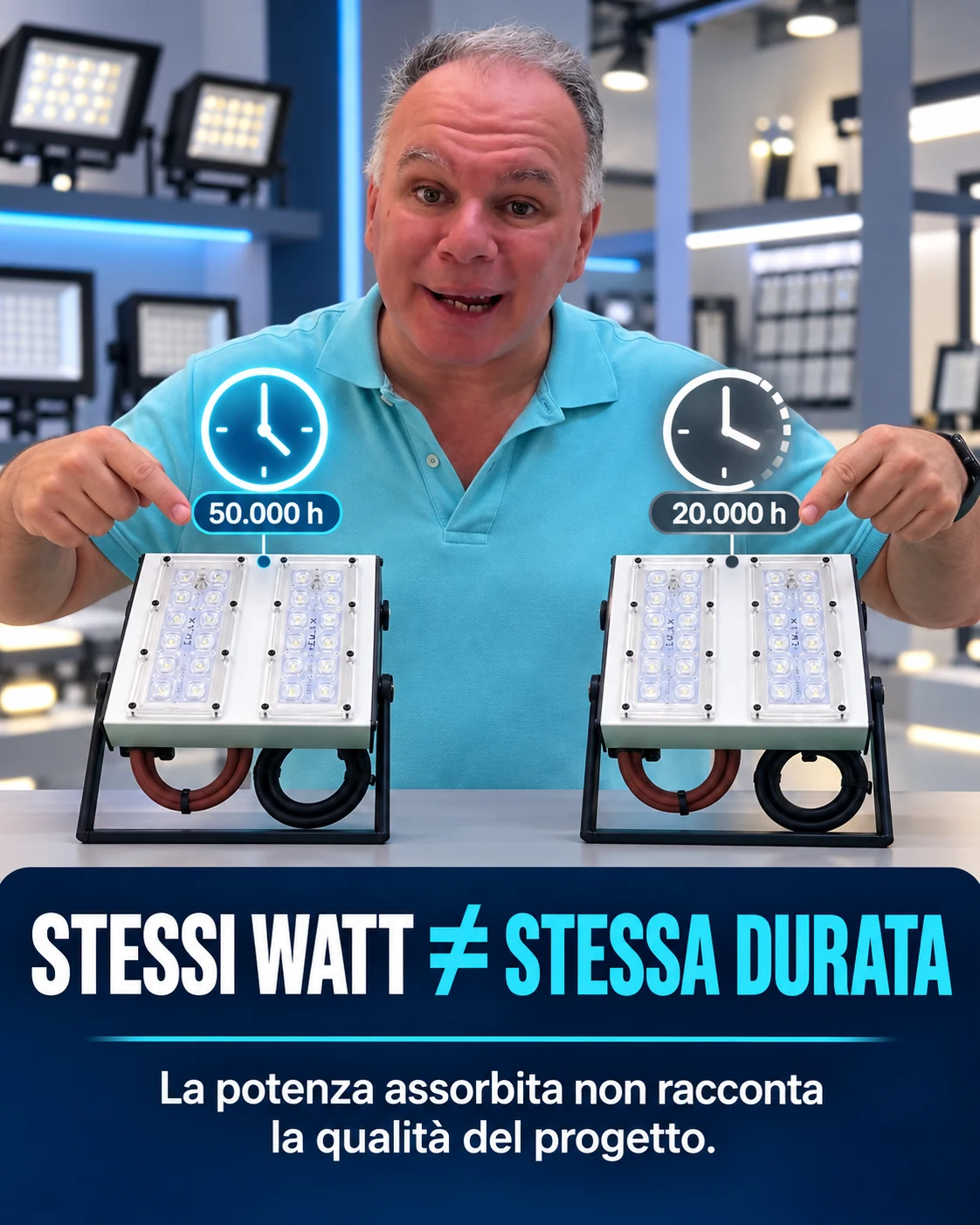 Stessi watt non significano stessa durata per una lampada LED