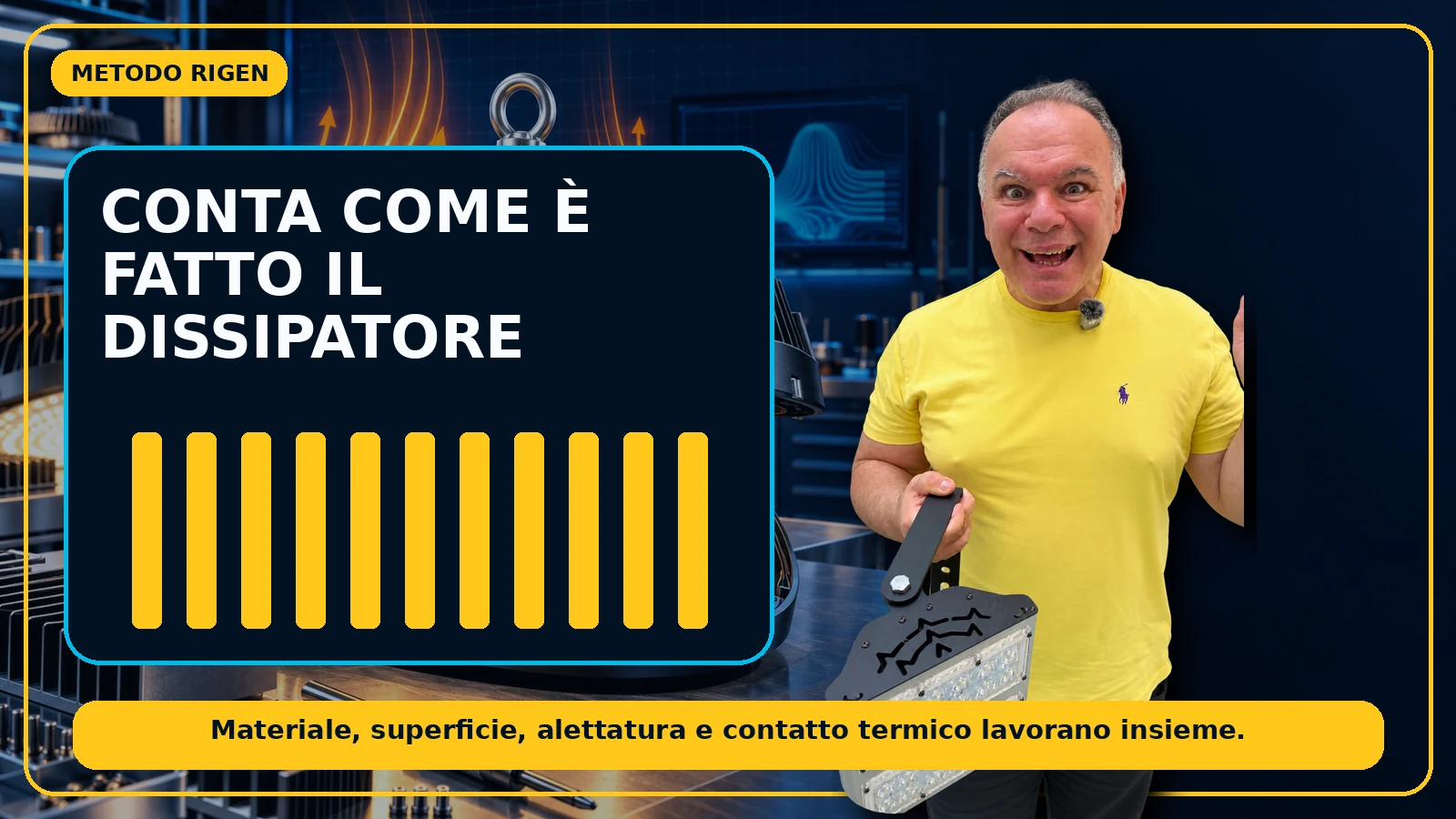 Materiale superficie e alettatura del dissipatore LED
