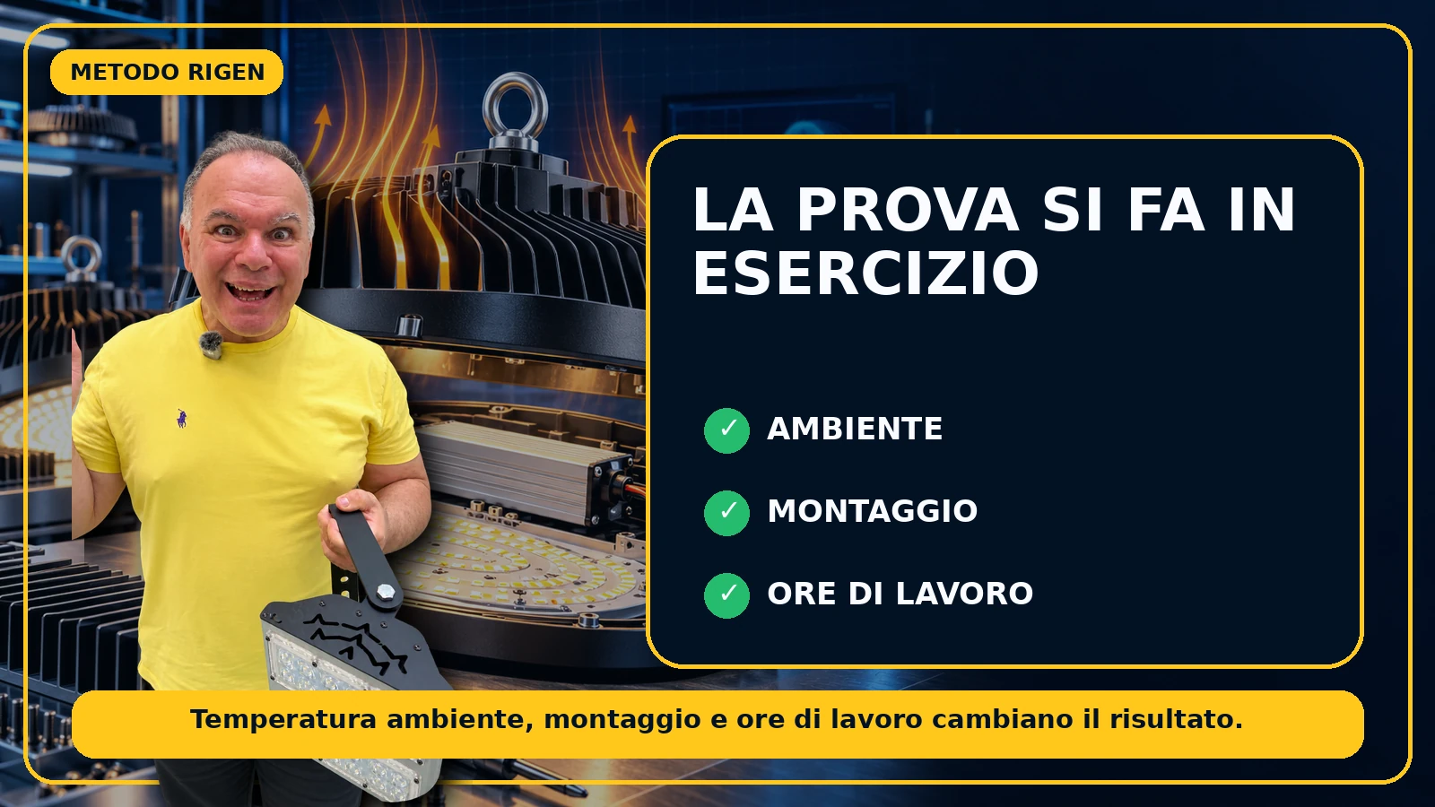 La verifica termica della lampada LED va eseguita in esercizio