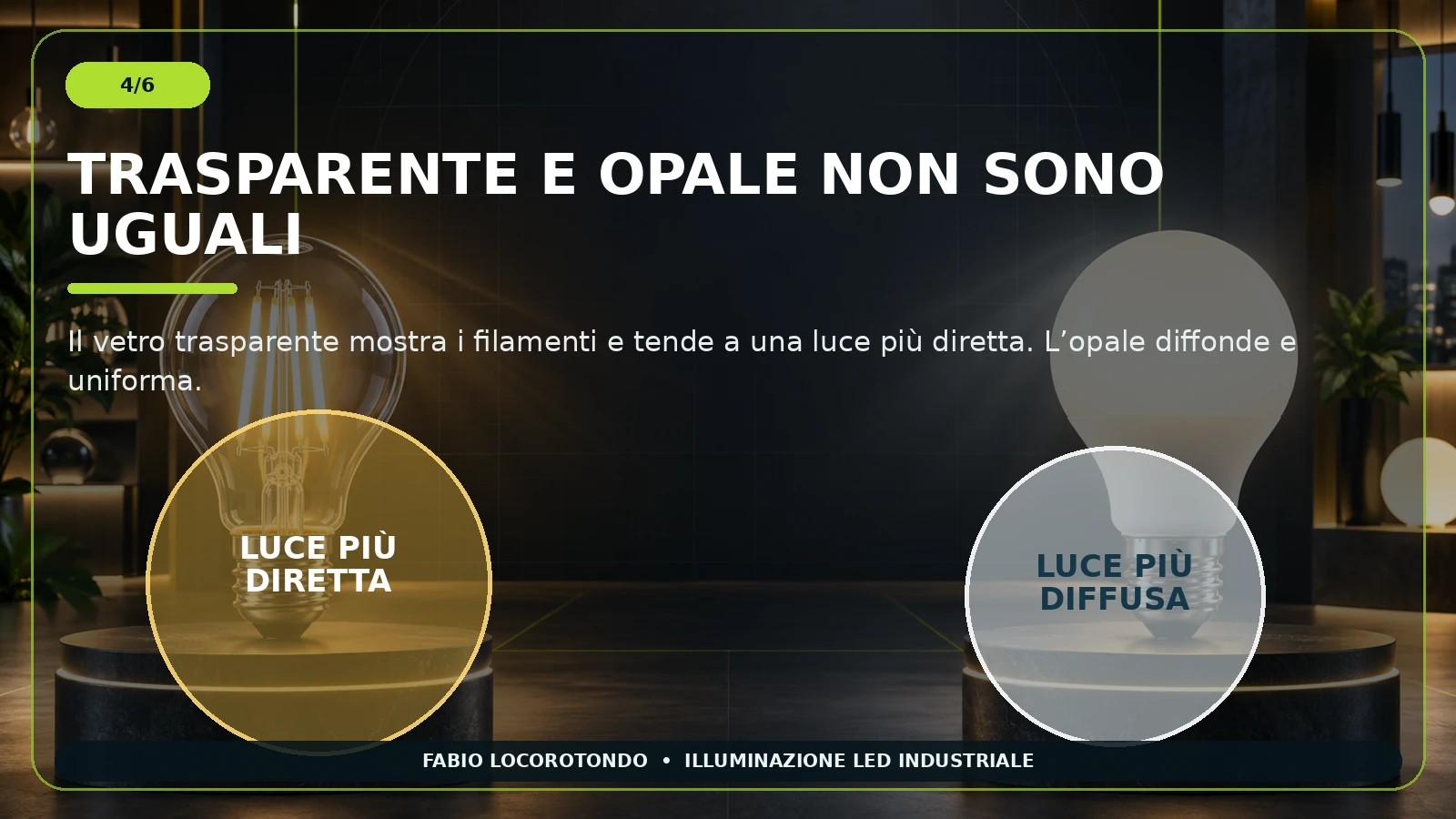 Lampadina LED vetro o plastica confronto tecnico slide 4