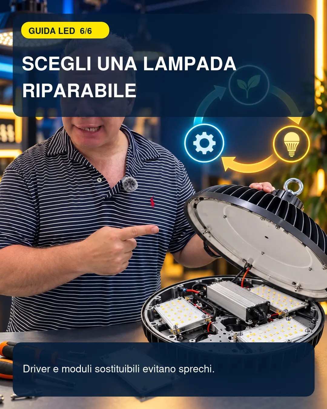 Lampada LED riparabile e rigenerabile