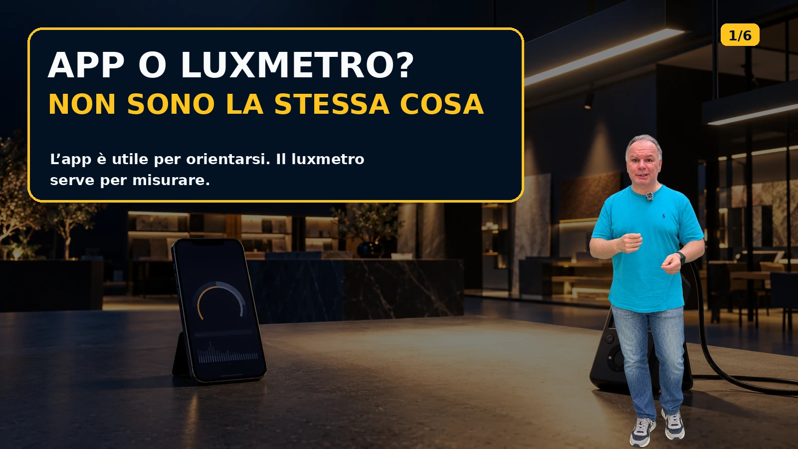Confronto tra app per misurare i lux e luxmetro professionale