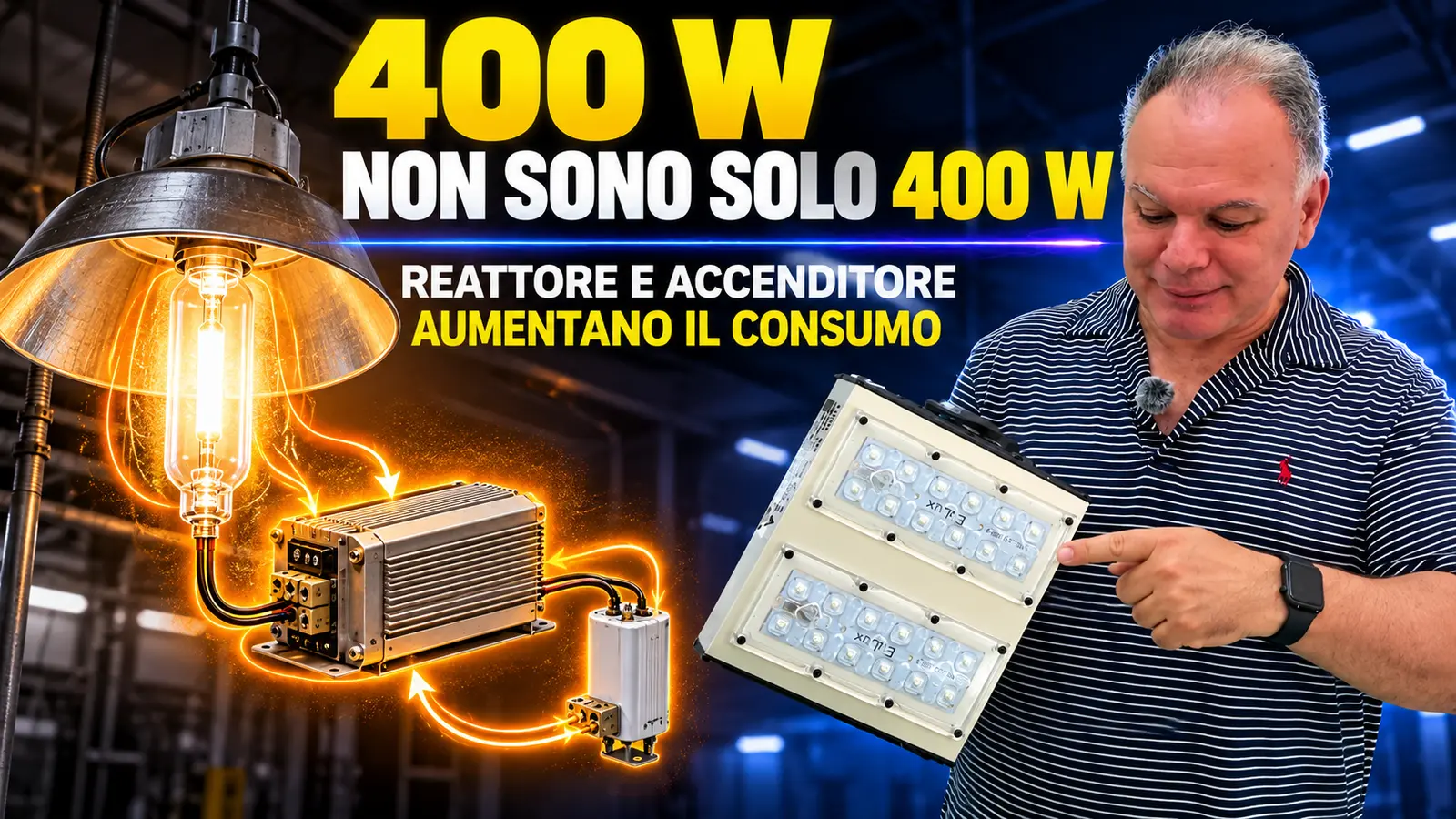 Consumo reale di una lampada a ioduri metallici da 400 W
