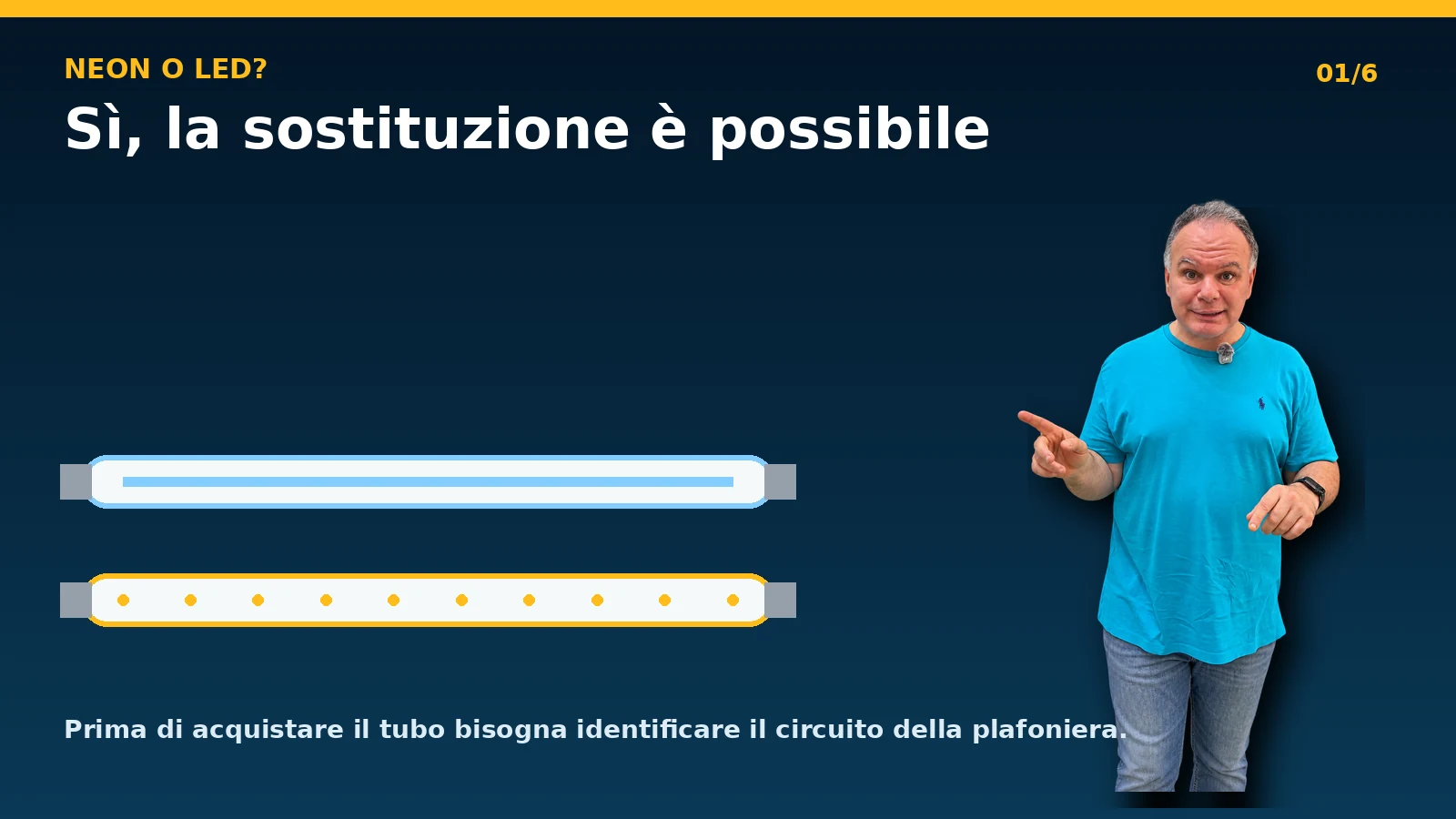 Confronto tra tubo fluorescente al neon e tubo LED