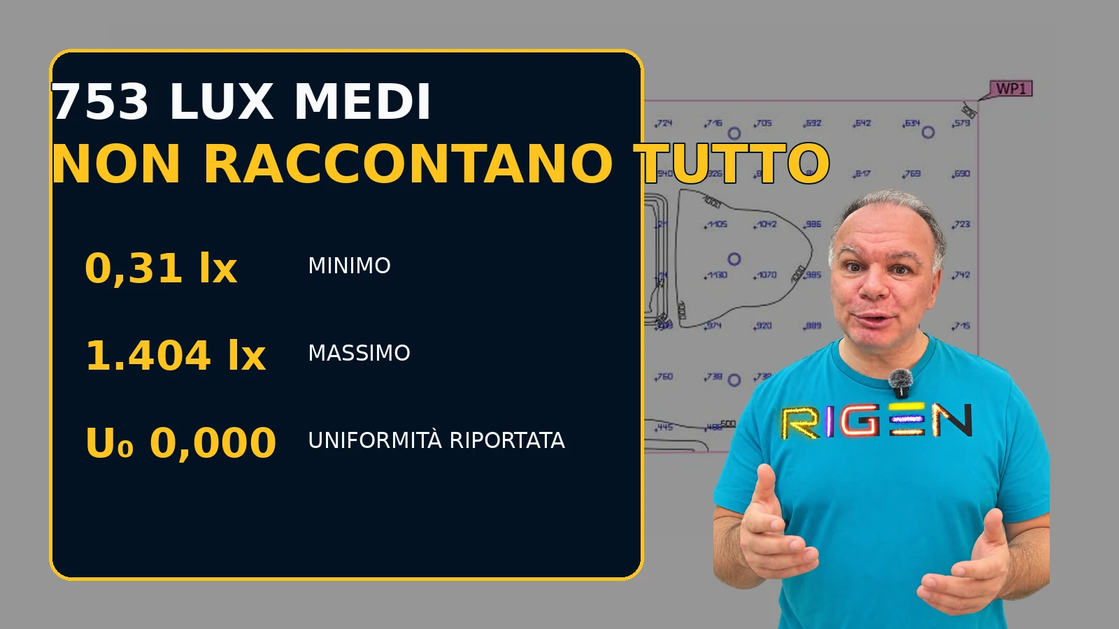 Calcolo illuminotecnico DIALux con 753 lux medi nel negozio di frutta