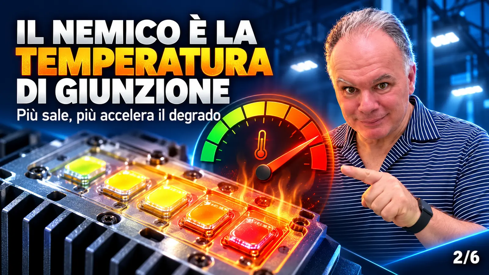 Temperatura di giunzione elevata e decadimento delle lampade LED