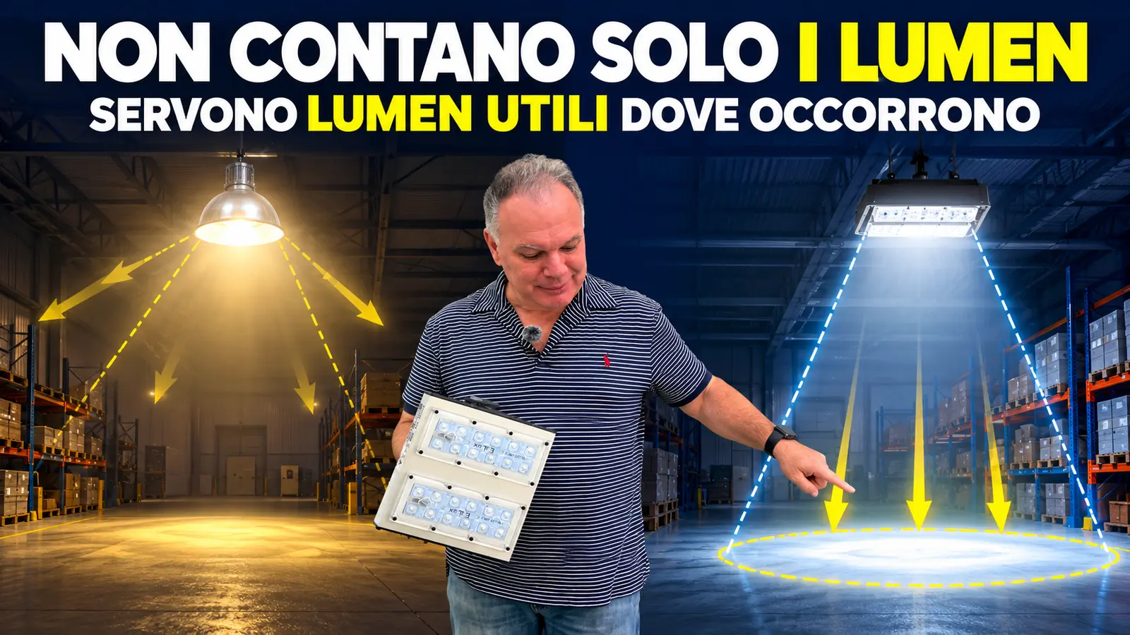 Differenza tra lumen totali e lumen utili sul piano di lavoro