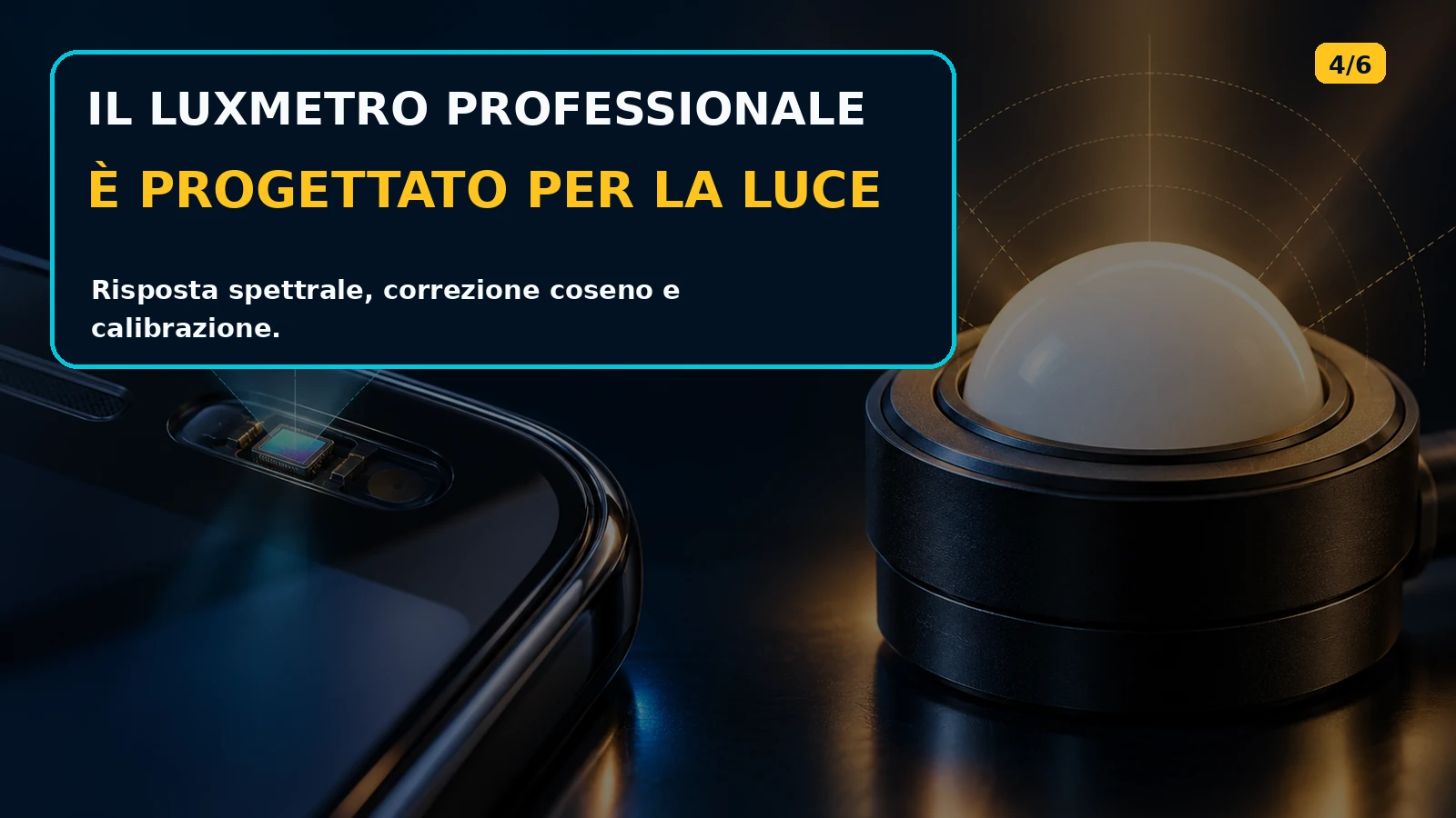 Sensore calibrato di un luxmetro professionale