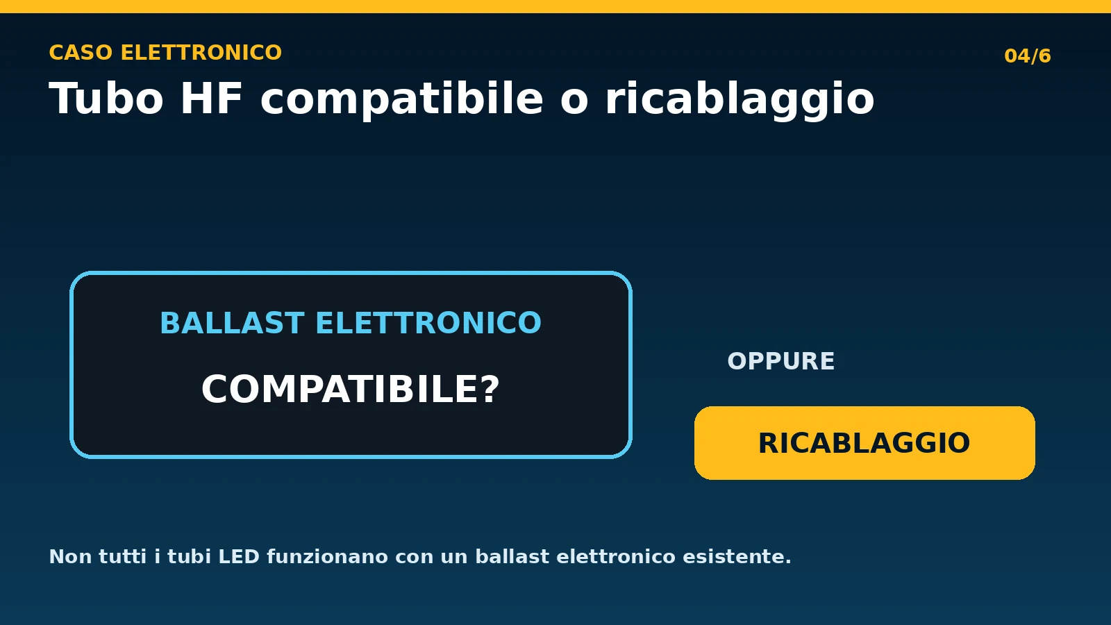 Compatibilità tra tubo LED HF e ballast elettronico