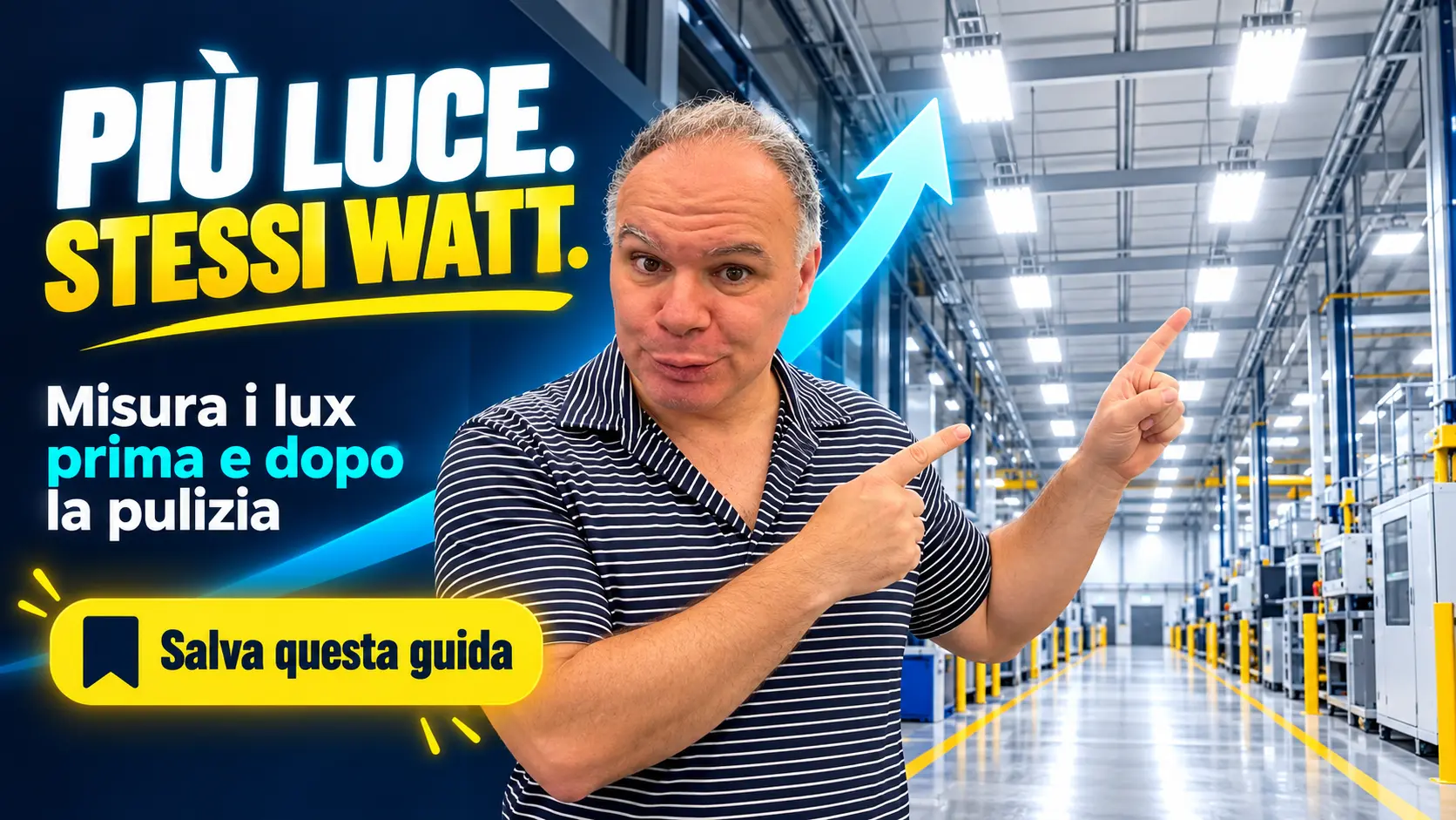 Più luce con gli stessi watt dopo la pulizia delle lampade LED