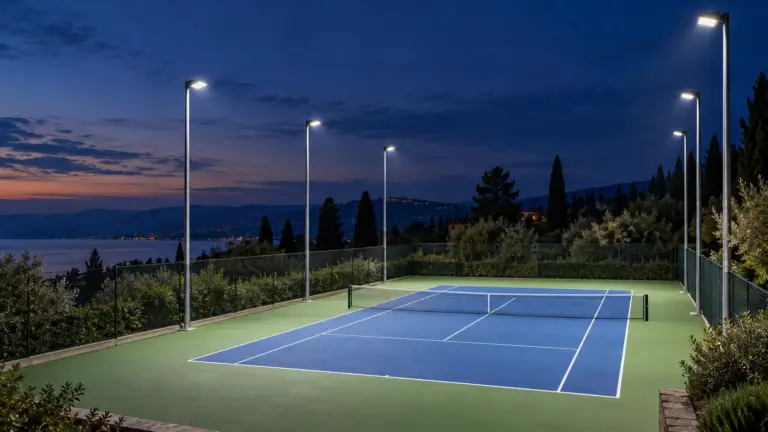 Quanto devono essere alti i pali per illuminare un campo da tennis?