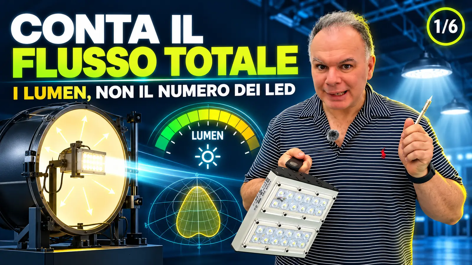 Misura del flusso luminoso totale di una lampada LED