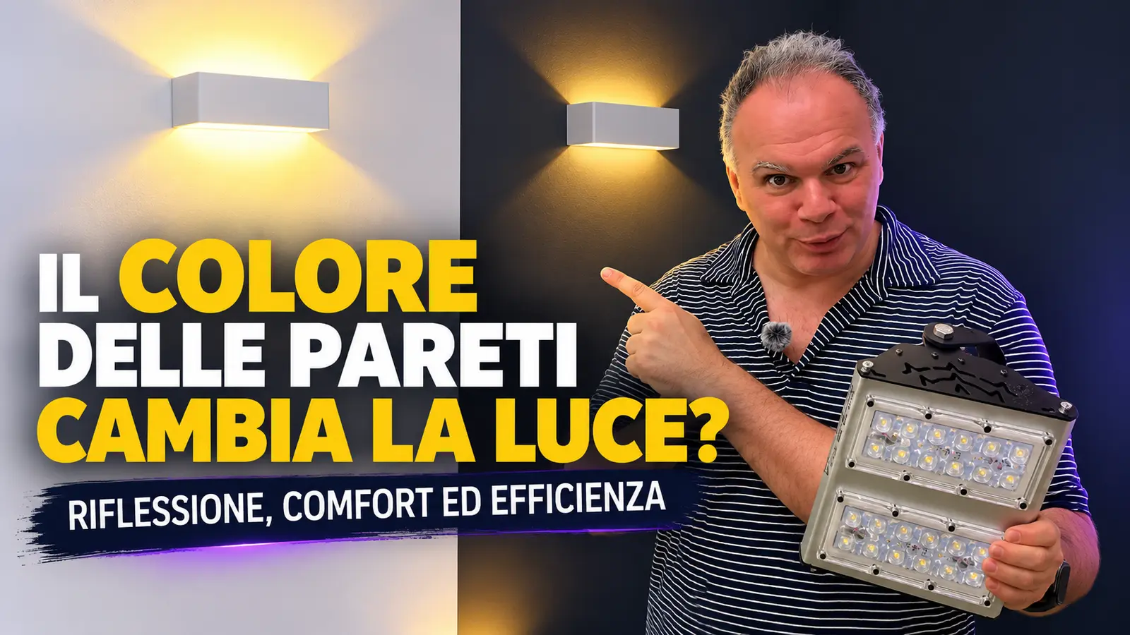 Fabio Locorotondo confronta la riflessione della luce su pareti chiare e scure