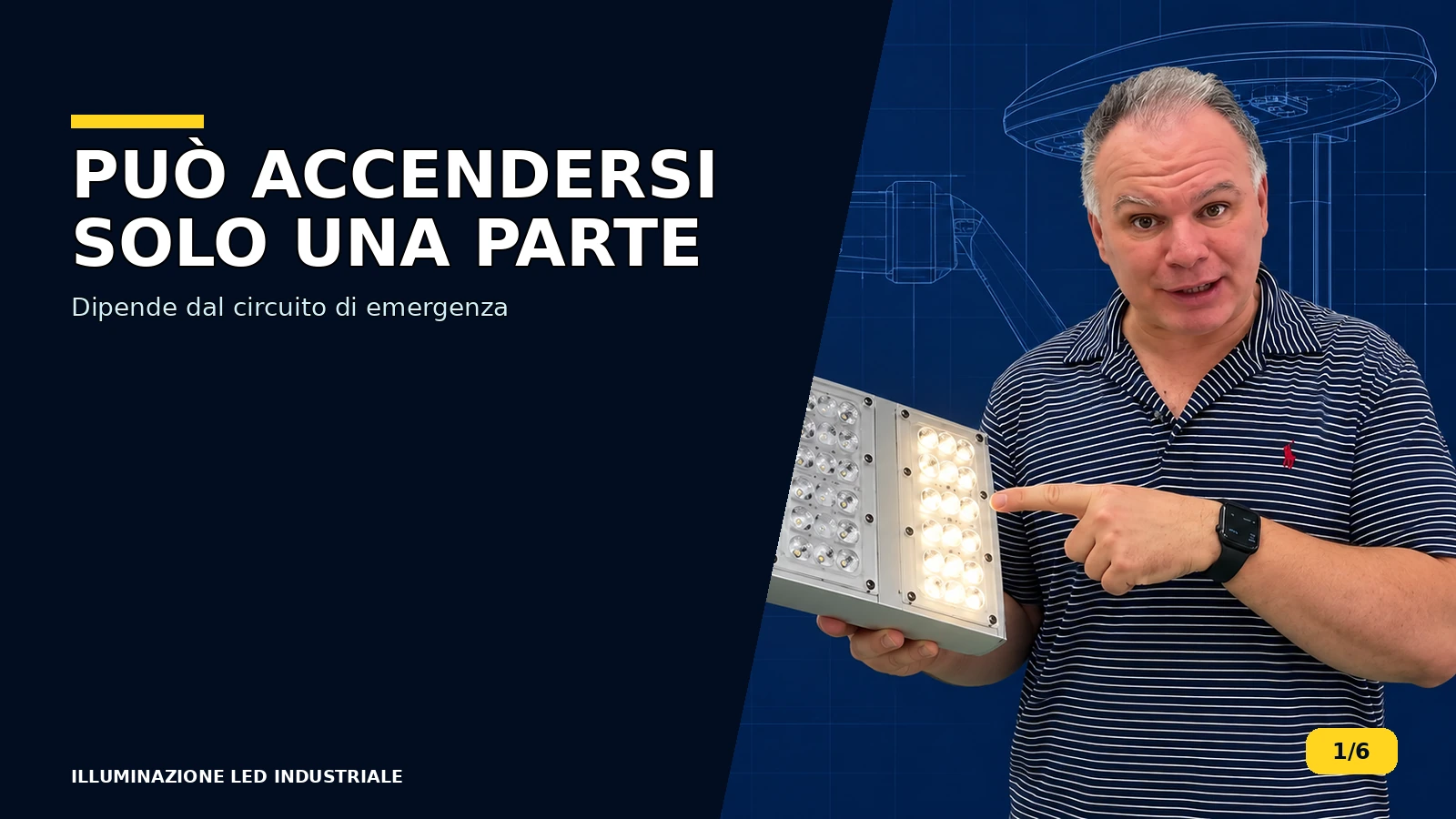 In emergenza può accendersi solo una parte della lampada LED