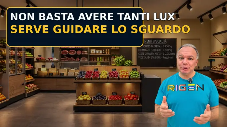 Illuminazione di un negozio di frutta: perché 750 lux medi non bastano