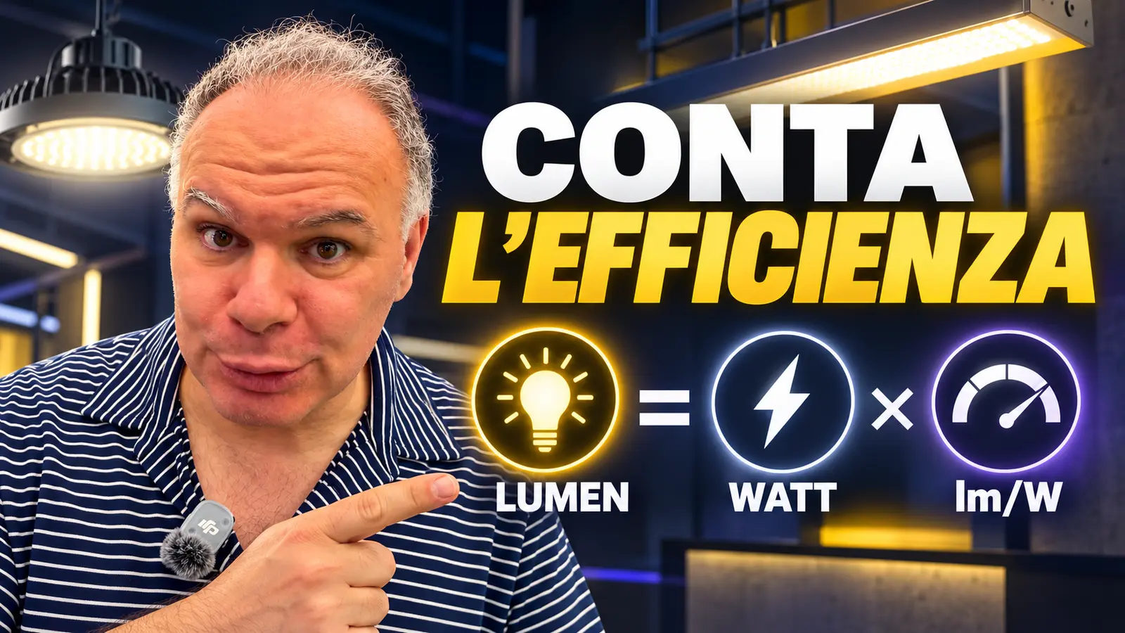 Formula lumen uguale watt per efficienza luminosa